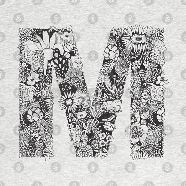Floral Letter M by HayleyLaurenDesign